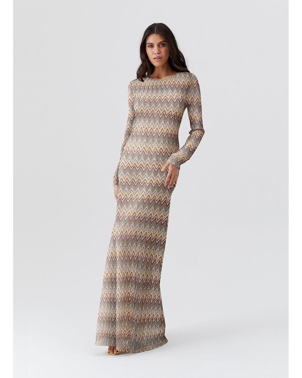 Melissa Odabash Natural Lily Zigzag Dress