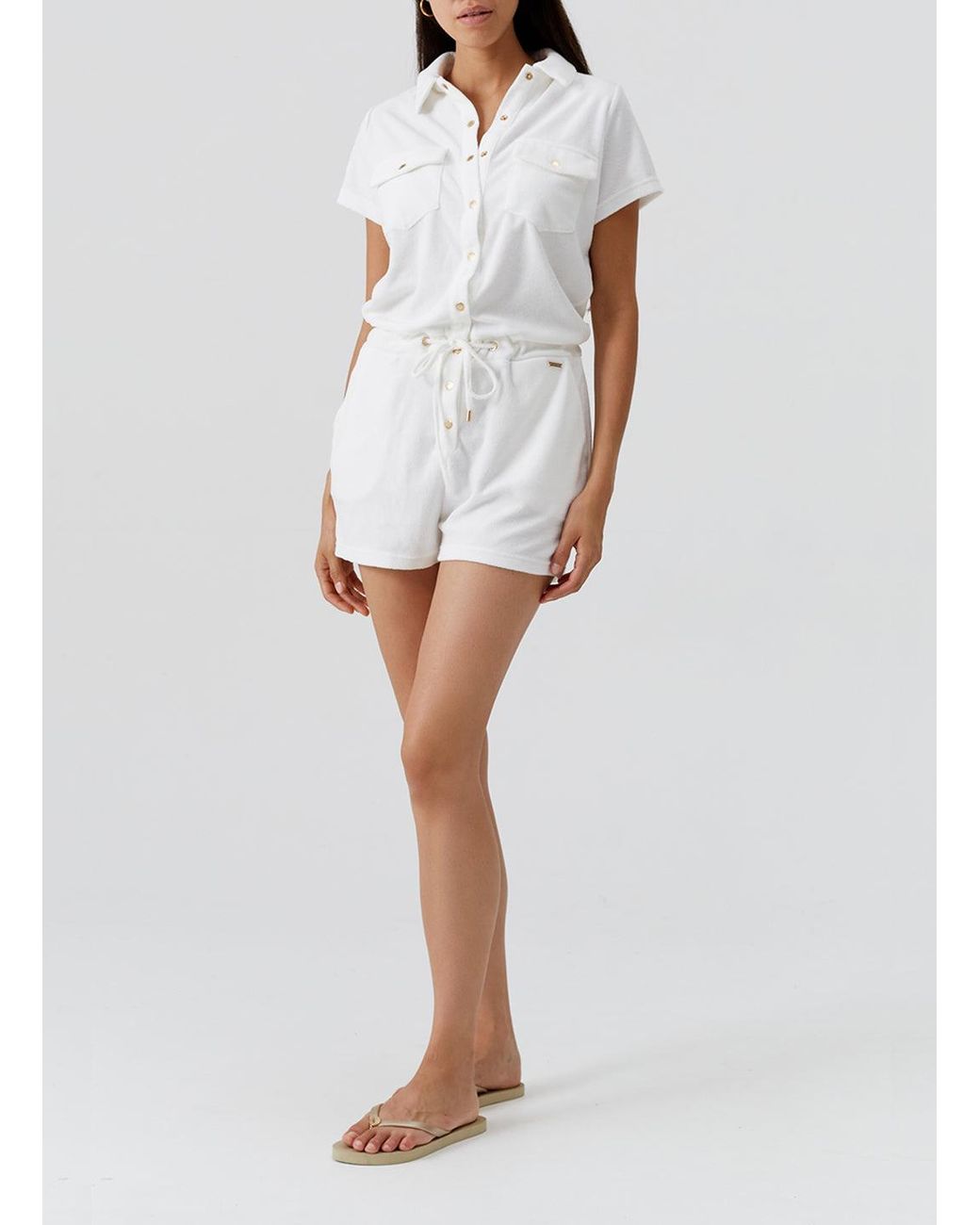 Melissa Odabash White Cheryl Playsuit