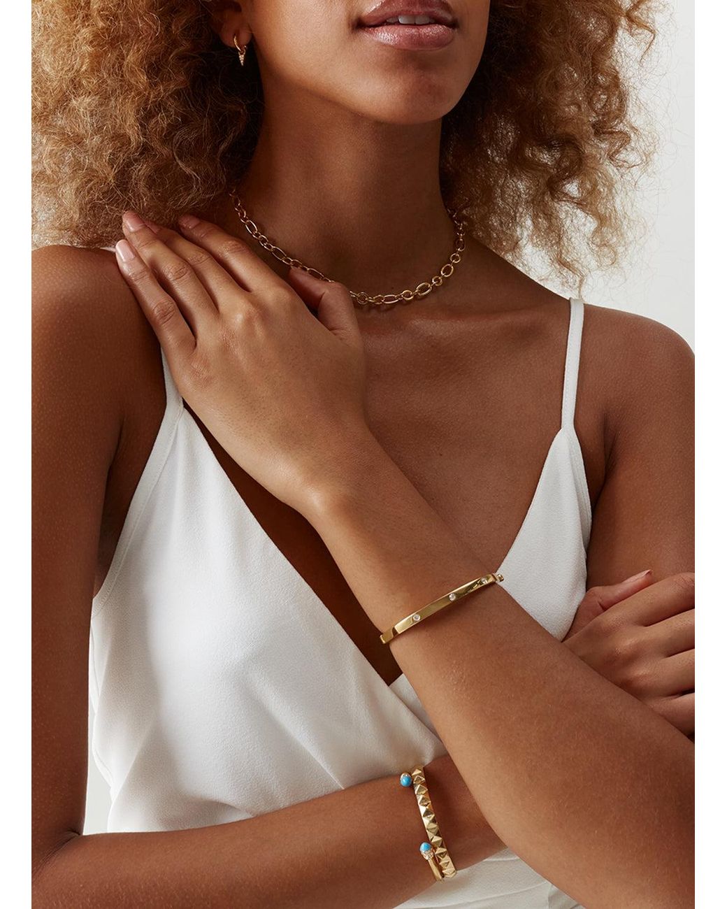Melissa Odabash Metallic Crystal Bangle