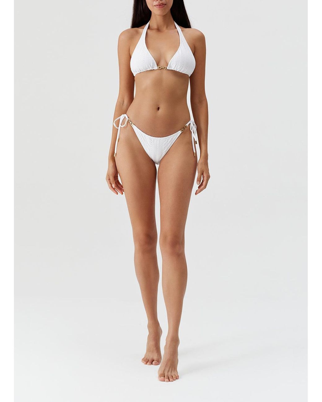 Melissa Odabash White Miro Arrows Bikini Top