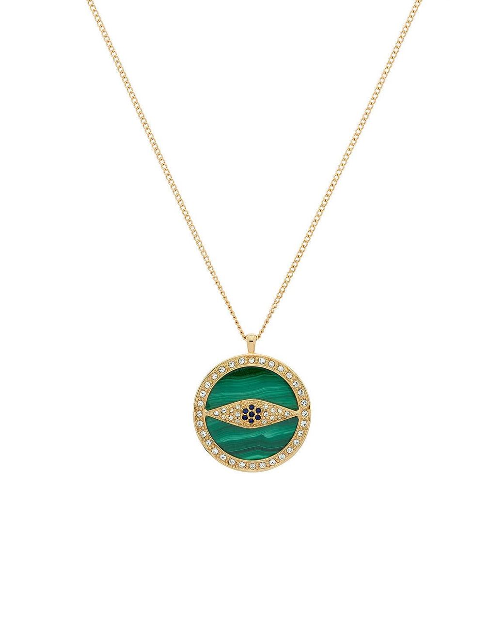 Melissa Odabash Metallic Malachite Eye Long Pendant