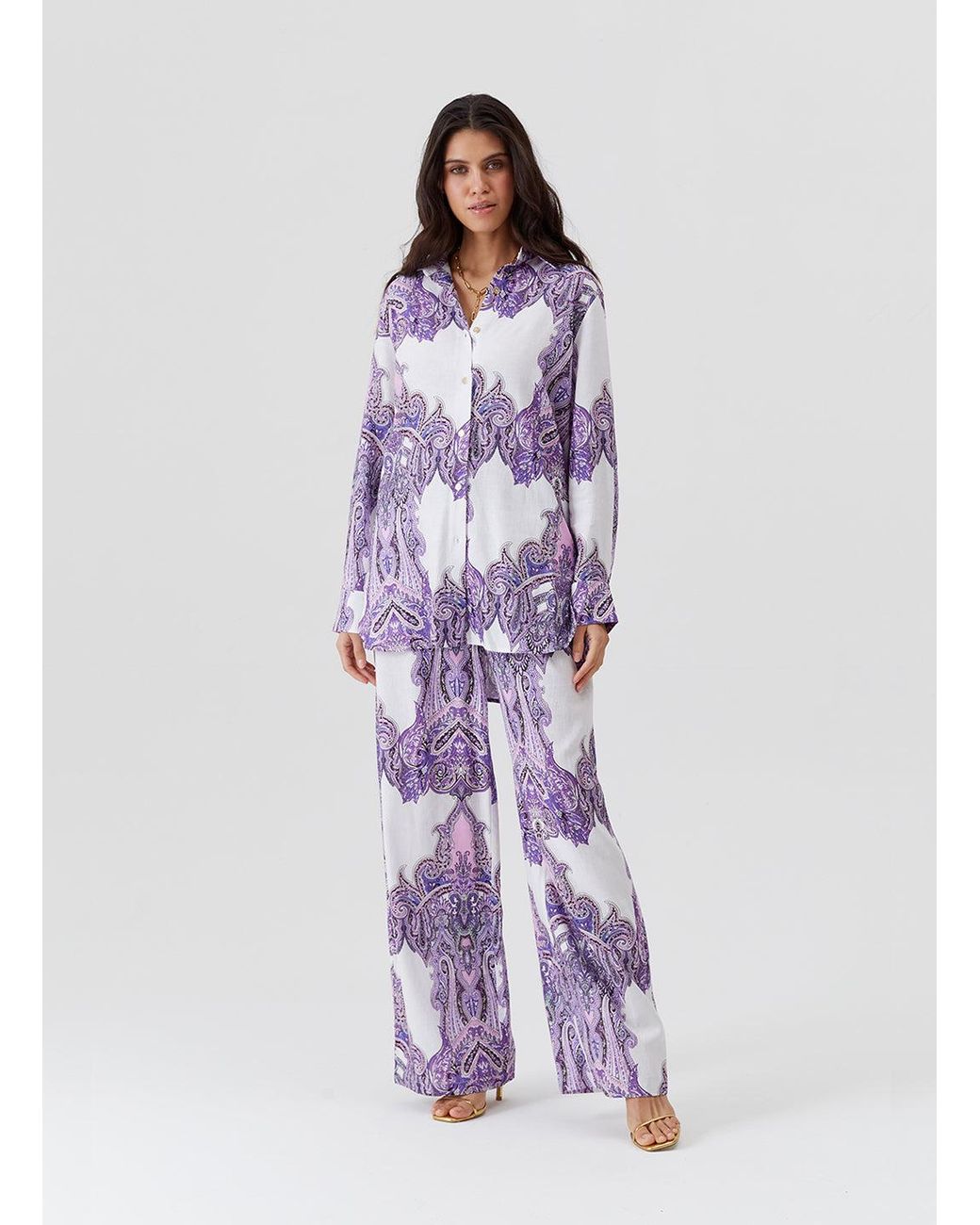 Melissa Odabash Purple Olivia Amethyst Trousers