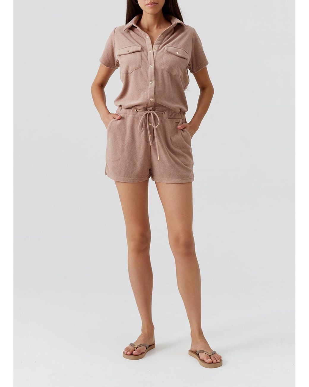 Melissa Odabash Pink Cheryl Almond Playsuit