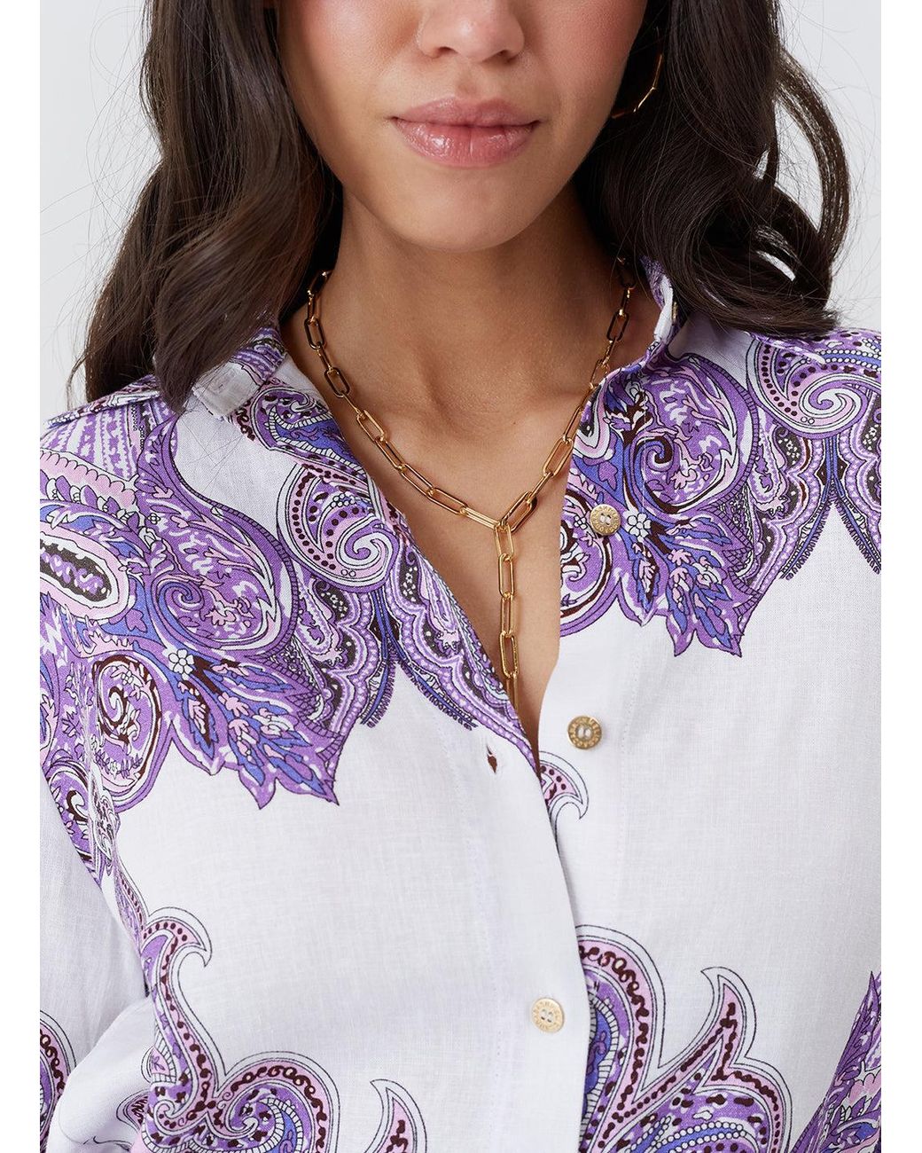 Melissa Odabash Purple Paige Amethyst Shirt