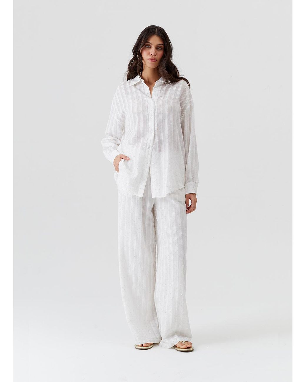 Melissa Odabash White Trisha Trousers