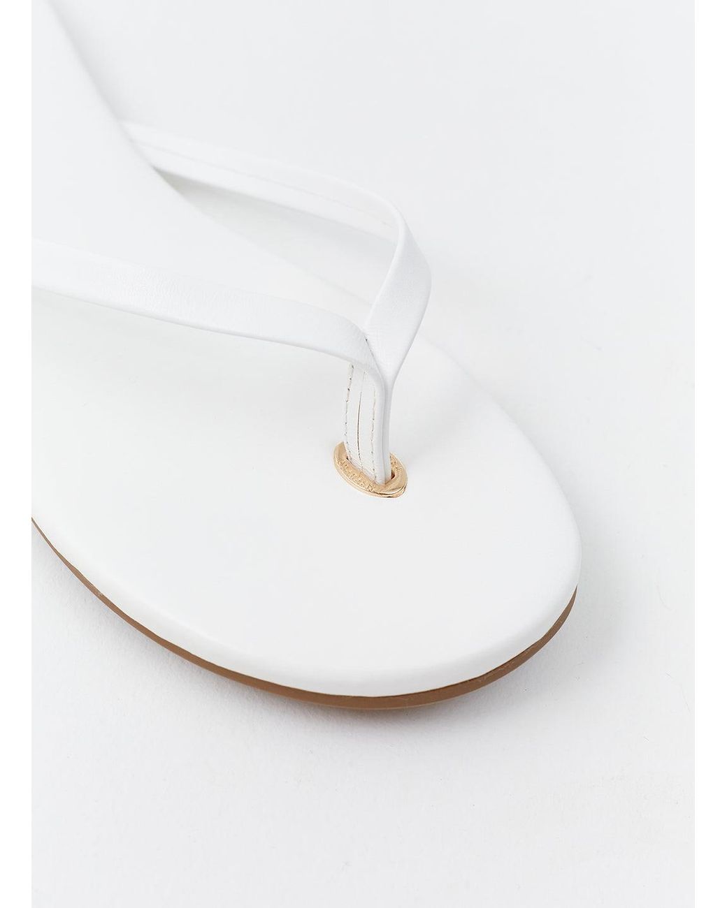 Melissa Odabash White Leather Flip Flop