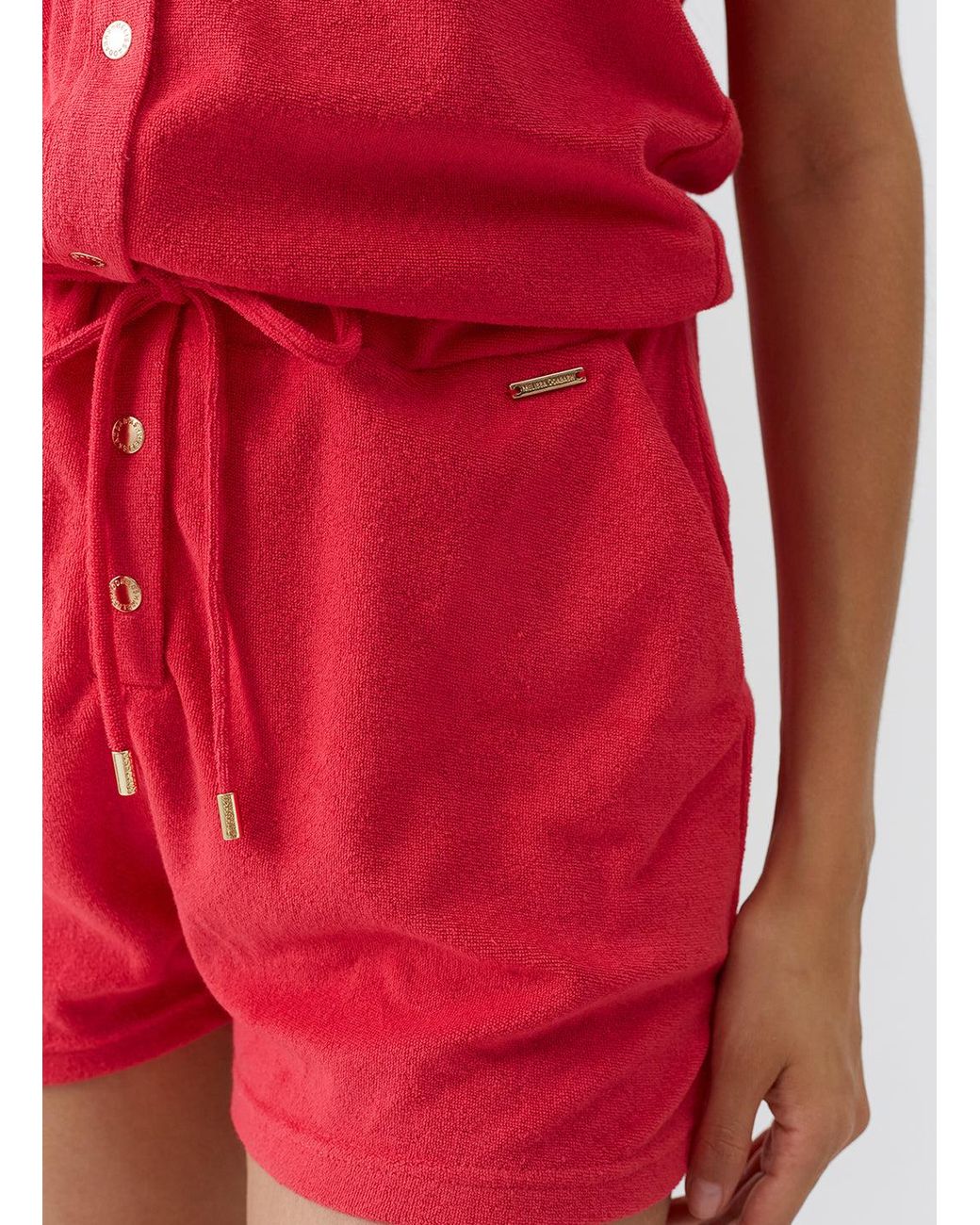 Melissa Odabash Red Venus Playsuit