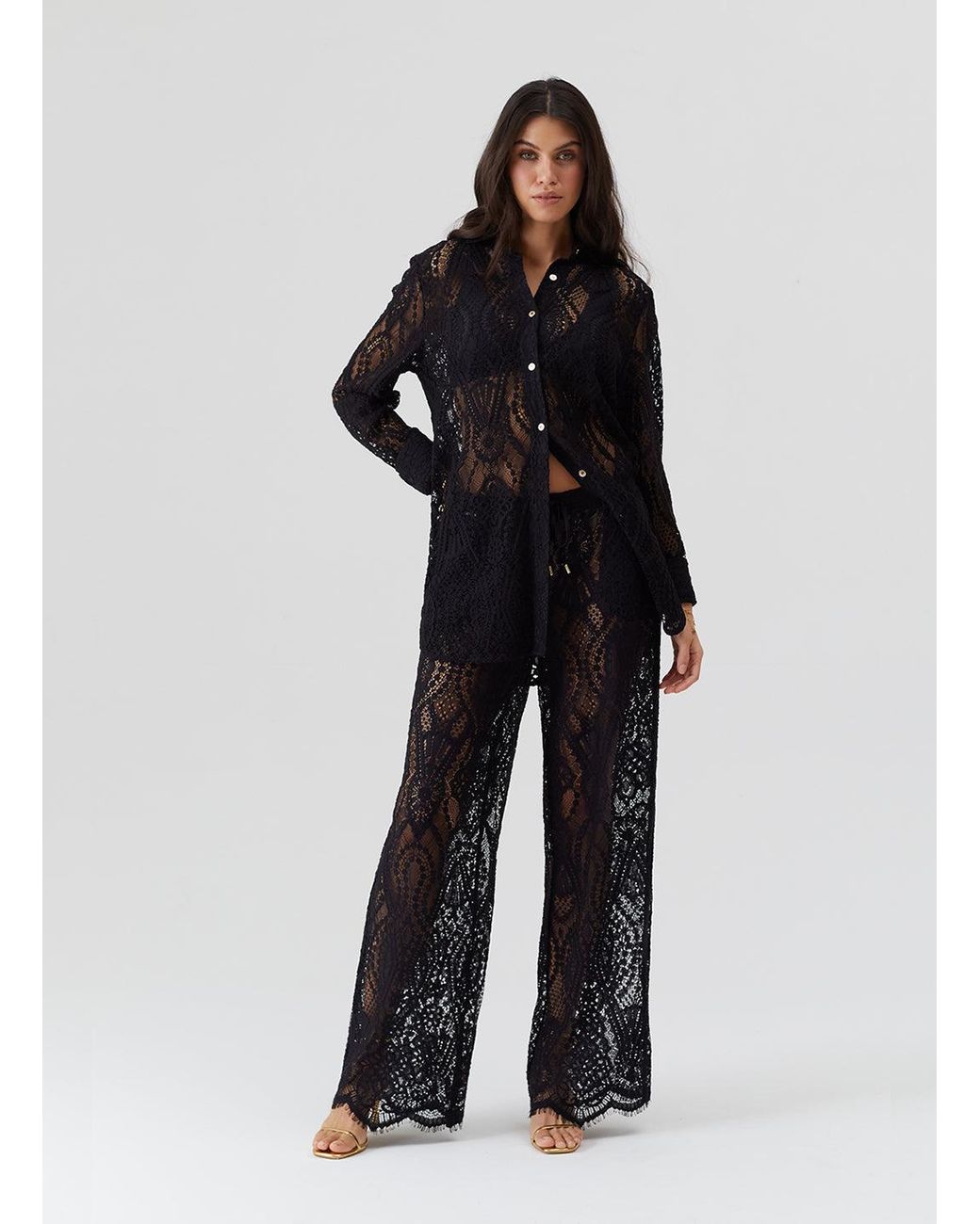 Melissa Odabash Black Zahra Trousers