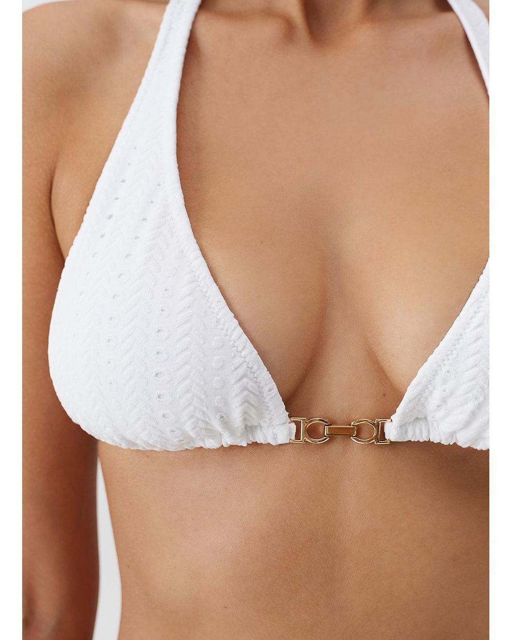 Melissa Odabash White Miro Arrows Bikini Top