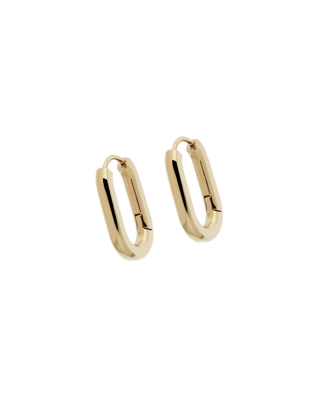 Melissa Odabash White Oval Hoop Huggy Earrings