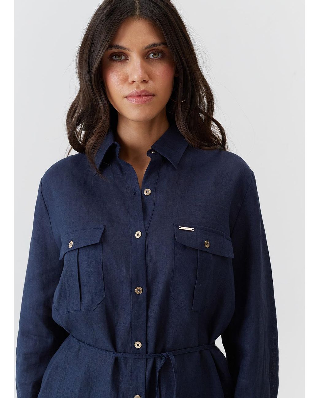 Melissa Odabash Blue Ariel Shirt