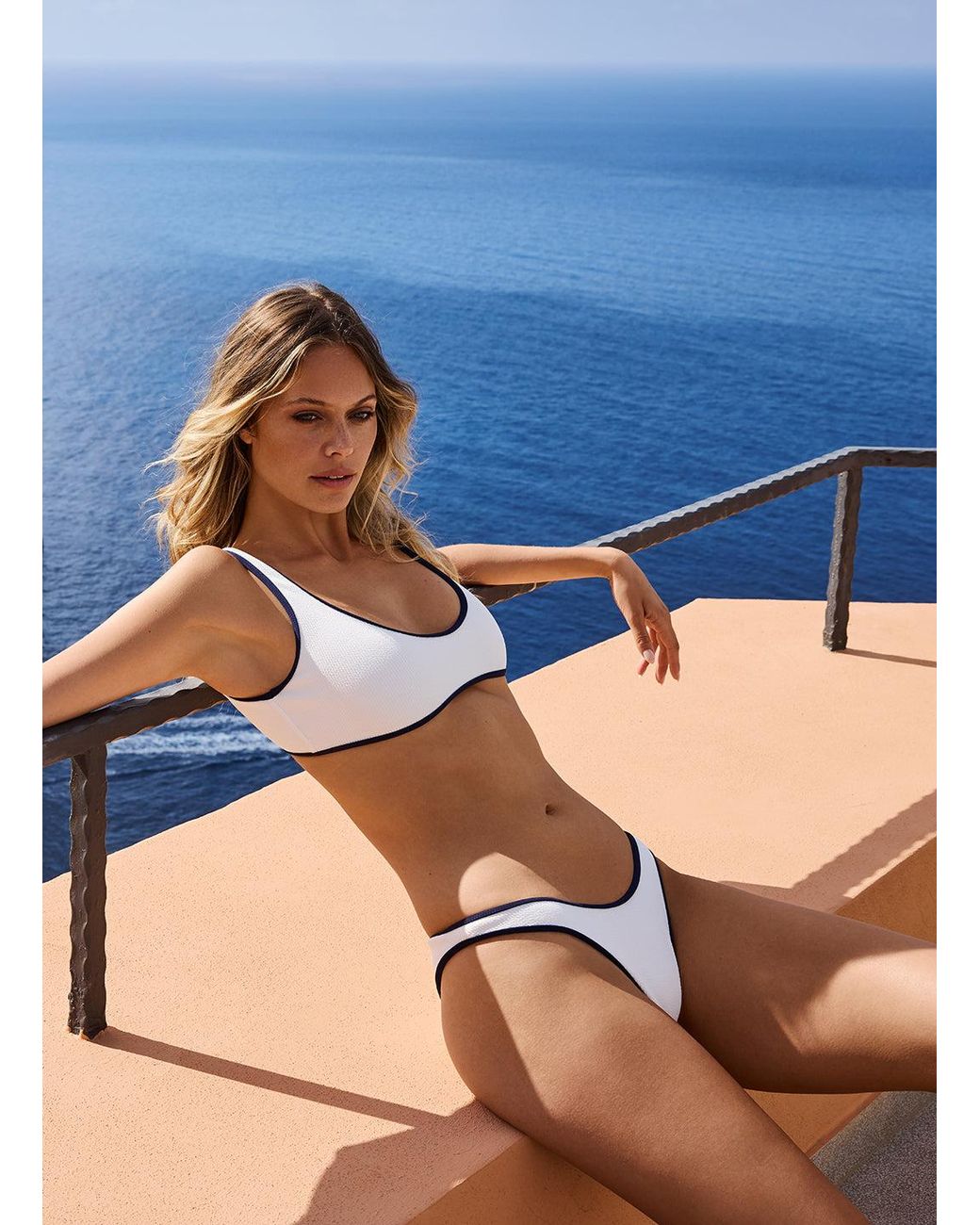 Odabash UK White Vigo Ridges Bikini Bottom