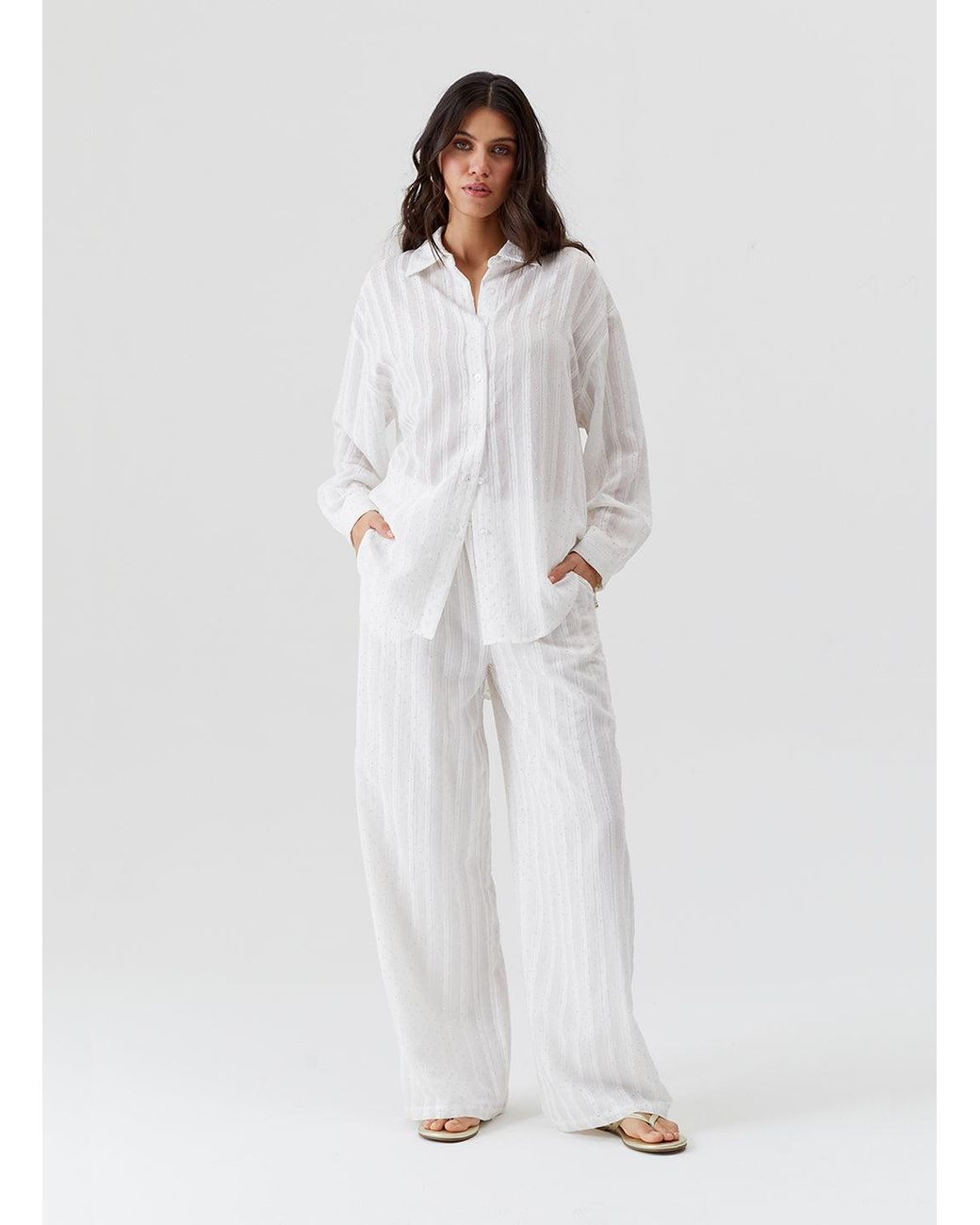 Melissa Odabash White Trisha Trousers