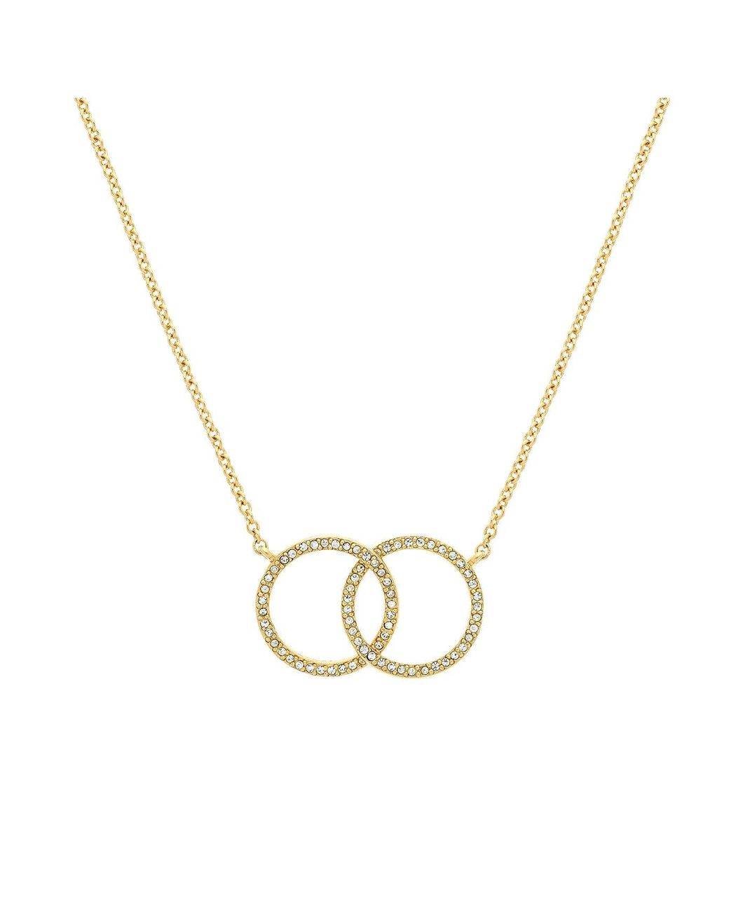 Melissa Odabash Metallic Crystal Double Hoop Necklace