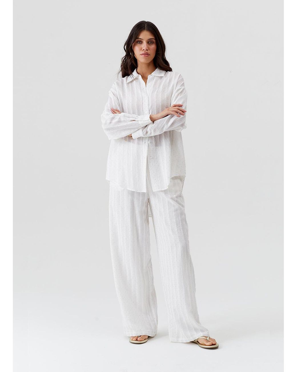 Melissa Odabash White Trisha Trousers