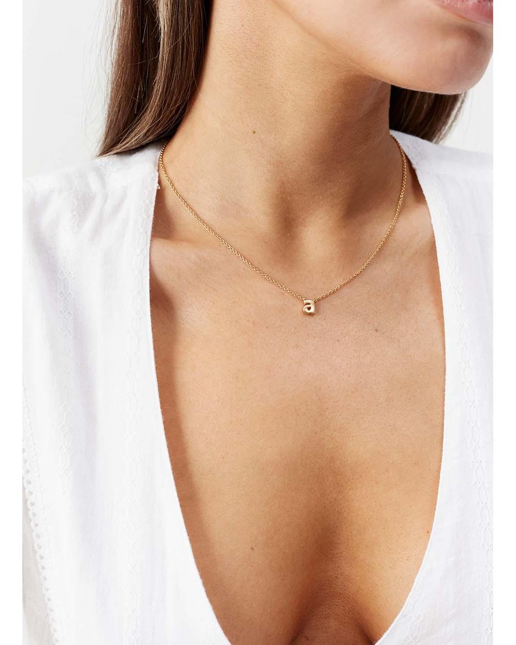 Melissa Odabash Metallic Letter 'A' Pendant Necklace