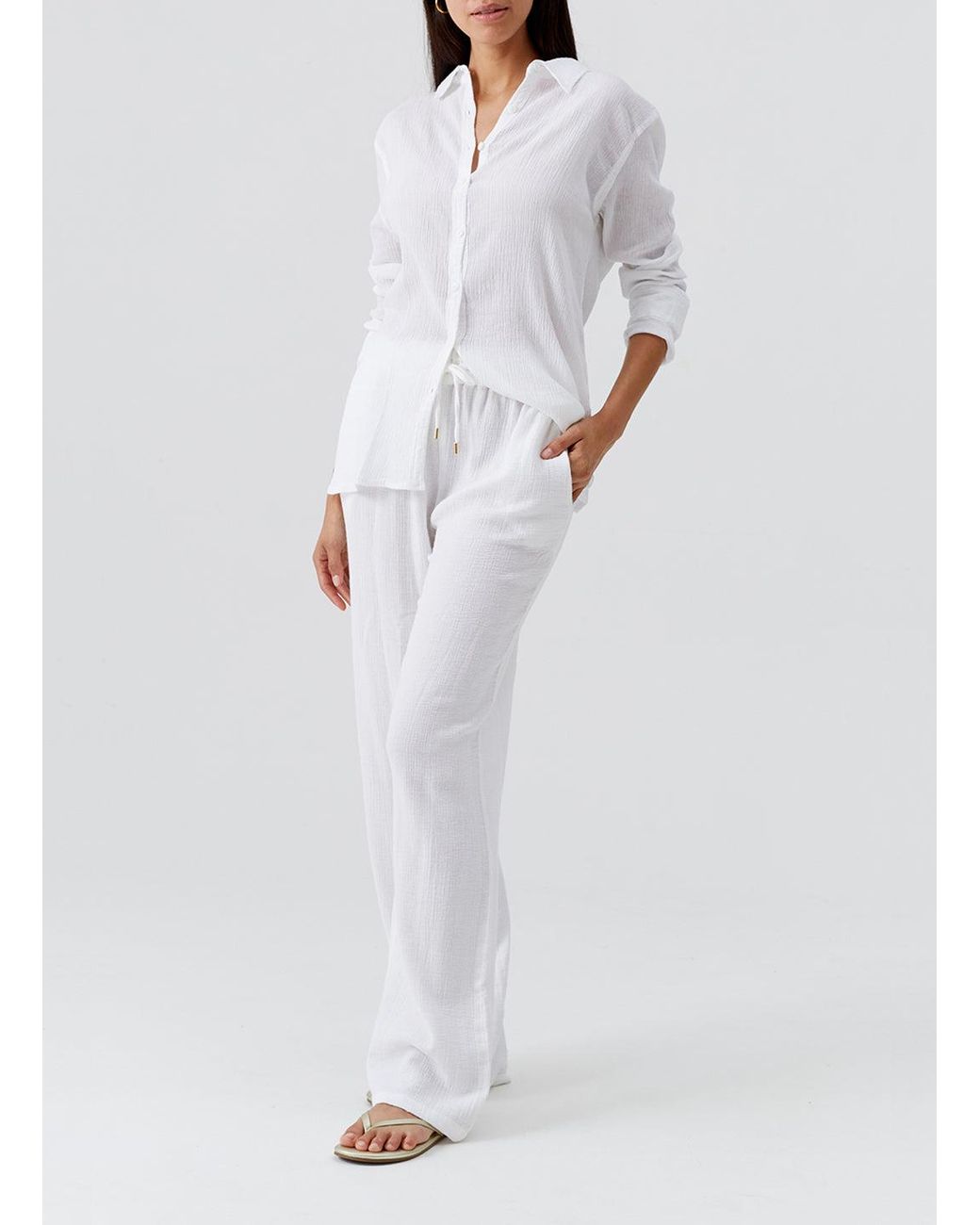 Melissa Odabash White Krissy Trouser