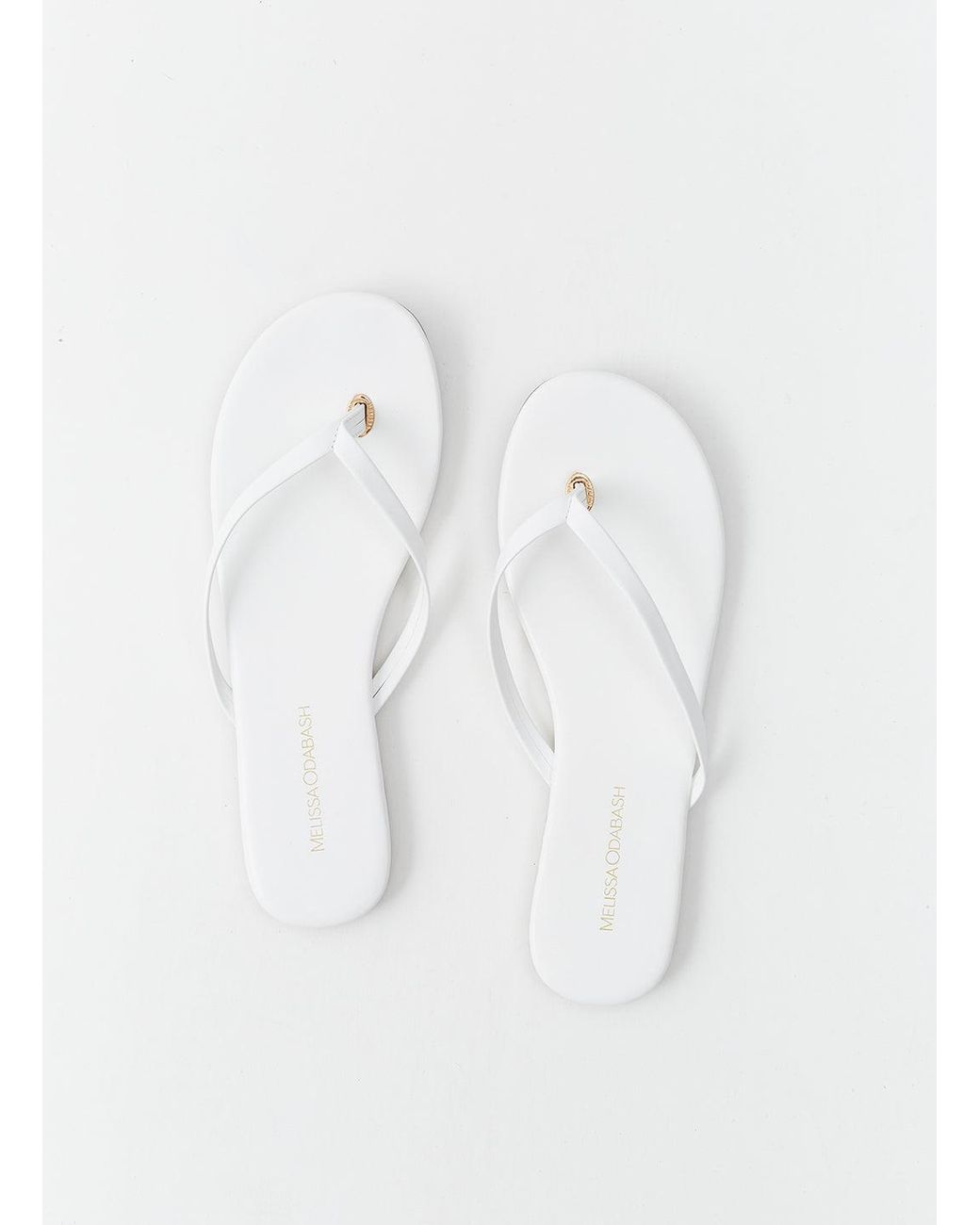 Melissa Odabash White Leather Flip Flop