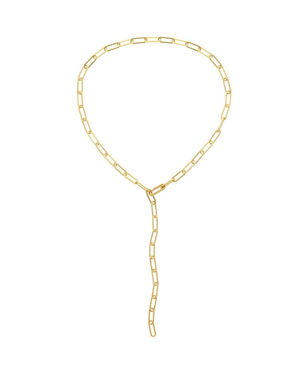 Melissa Odabash Metallic Chain Paperclip Long Necklace