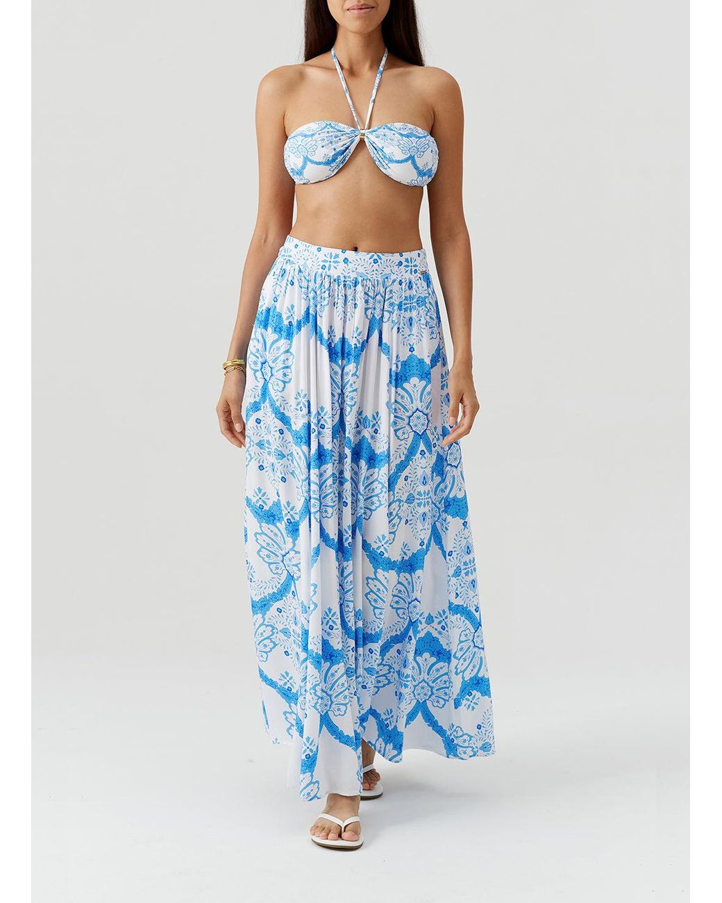 Melissa Odabash Blue Shiloh Florian Skirt