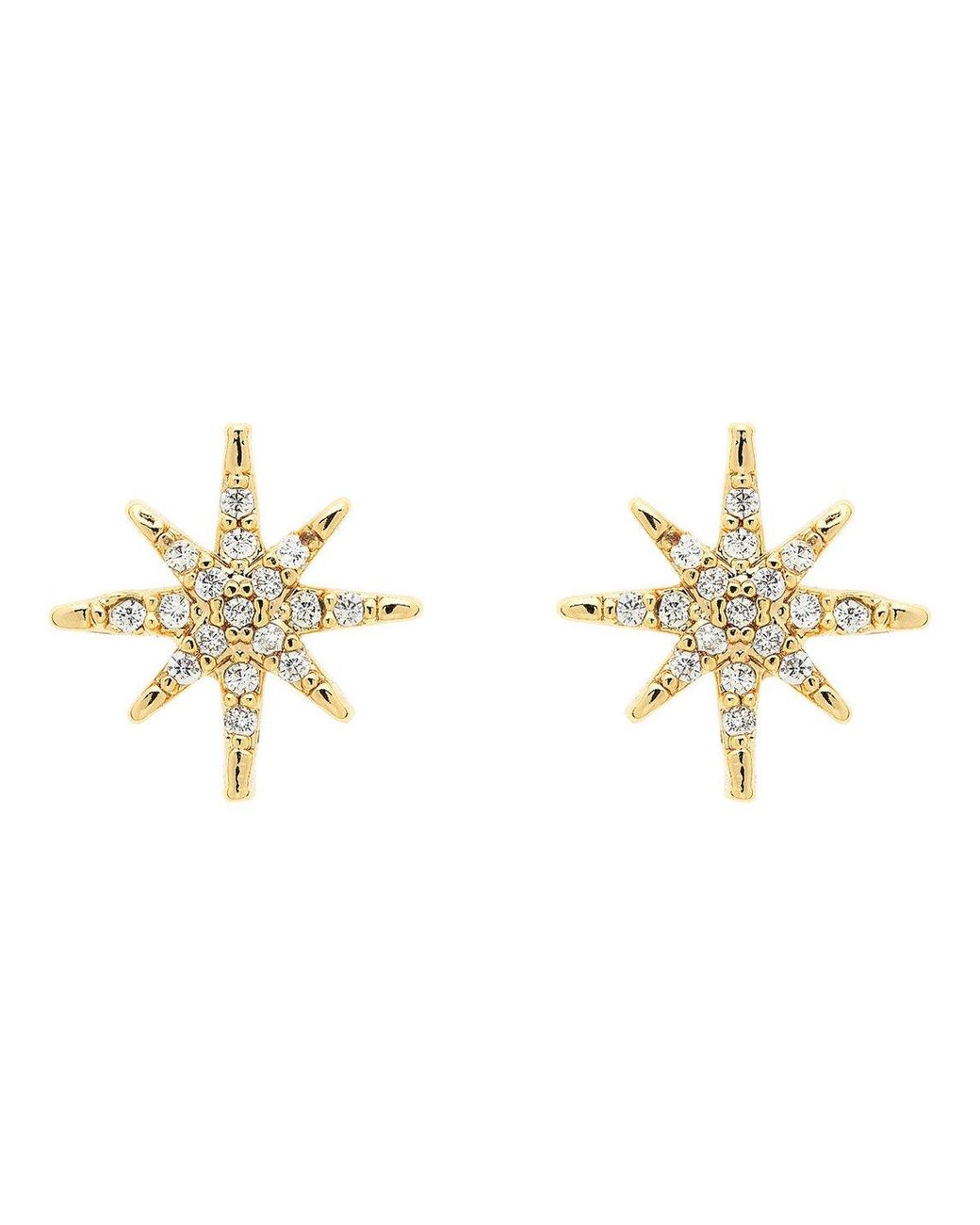Melissa Odabash Metallic Crystal Star Stud Earrings