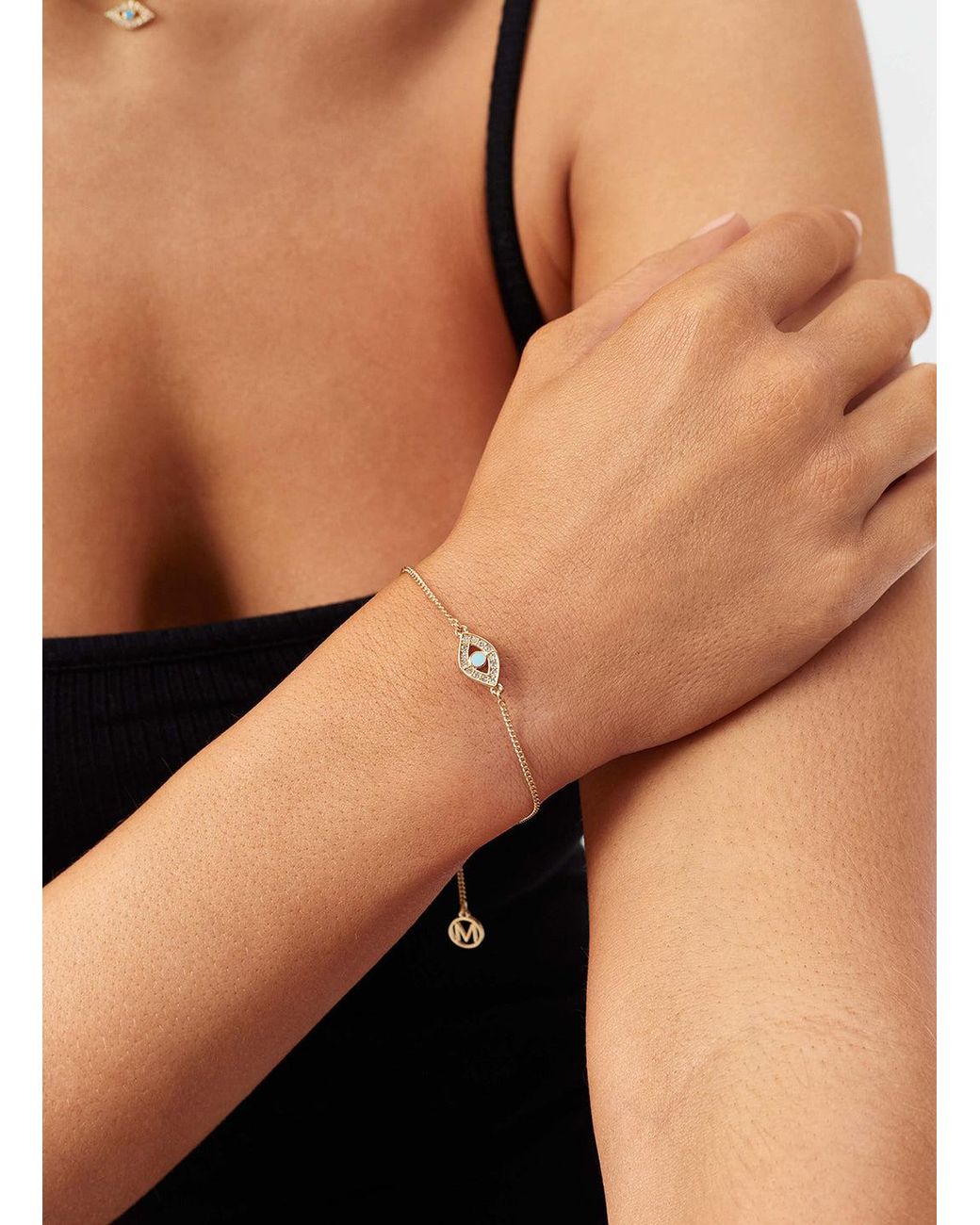 Melissa Odabash White Evil Eye Bracelet