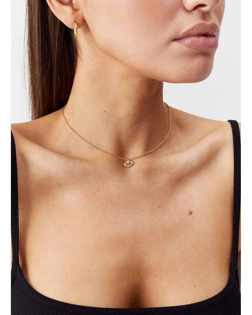 Melissa Odabash Metallic Eye Pendant