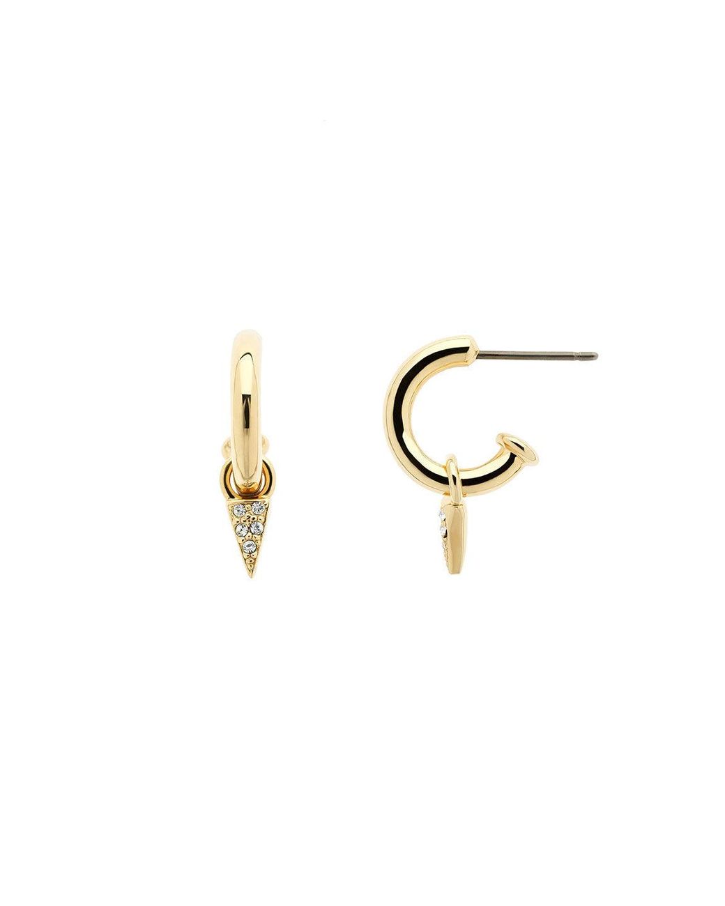 Melissa Odabash Metallic Crystal Spike Charm Hoop Earrings