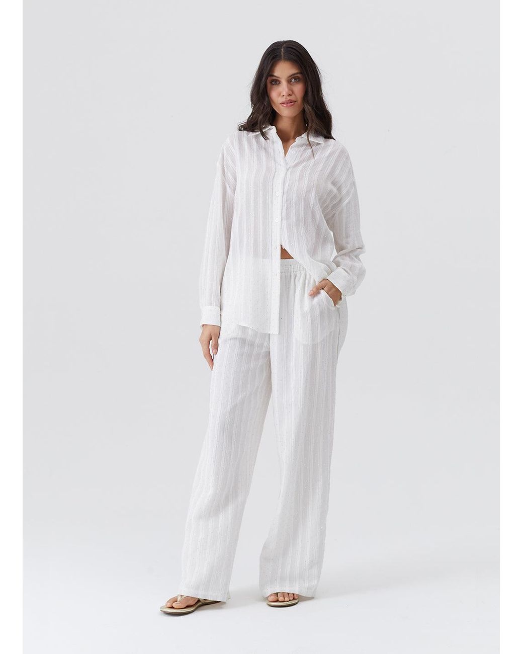 Melissa Odabash White Ziggy Shirt