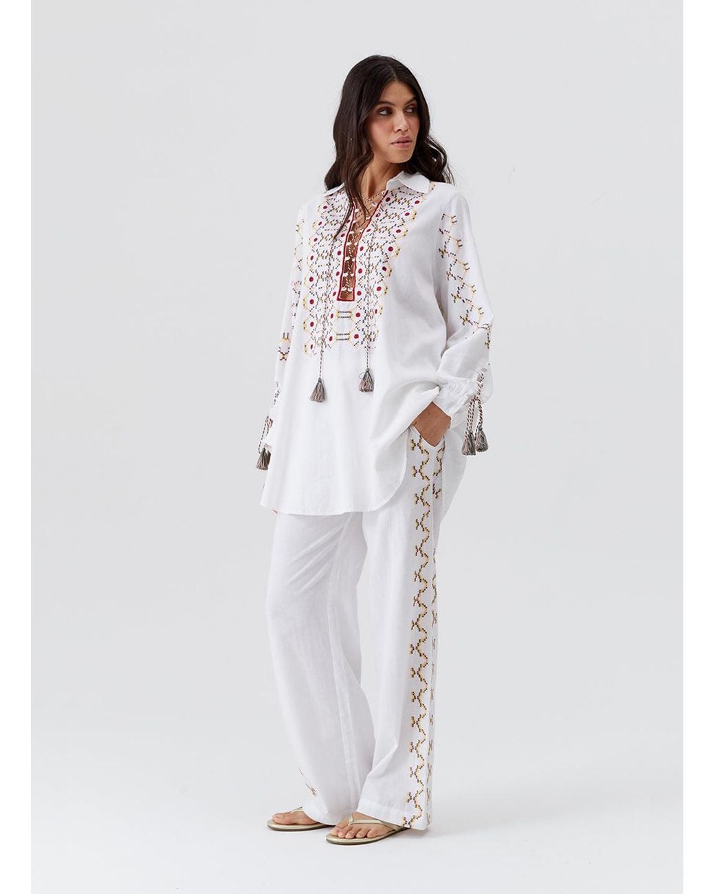 Melissa Odabash White Elvie Trousers