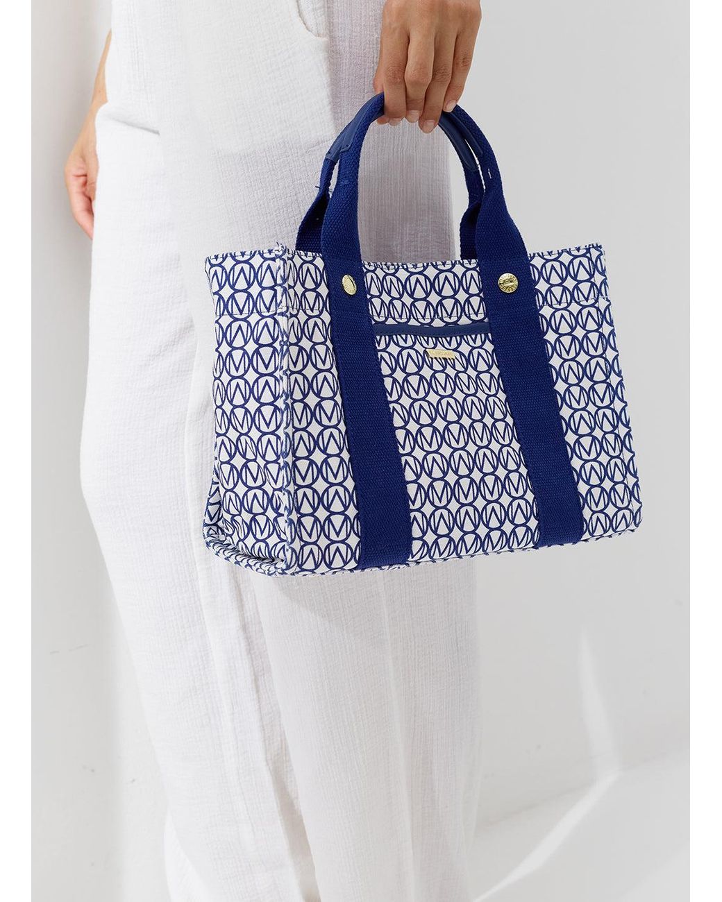 Melissa Odabash Blue Rhodes Logo Tote