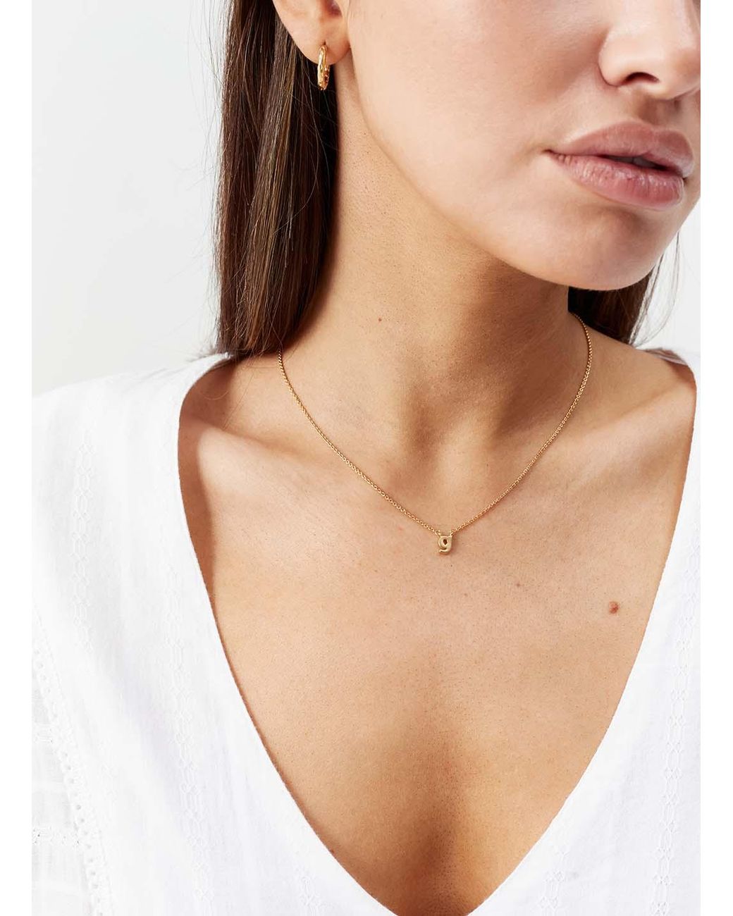 Melissa Odabash Metallic Letter 'G' Pendant Necklace