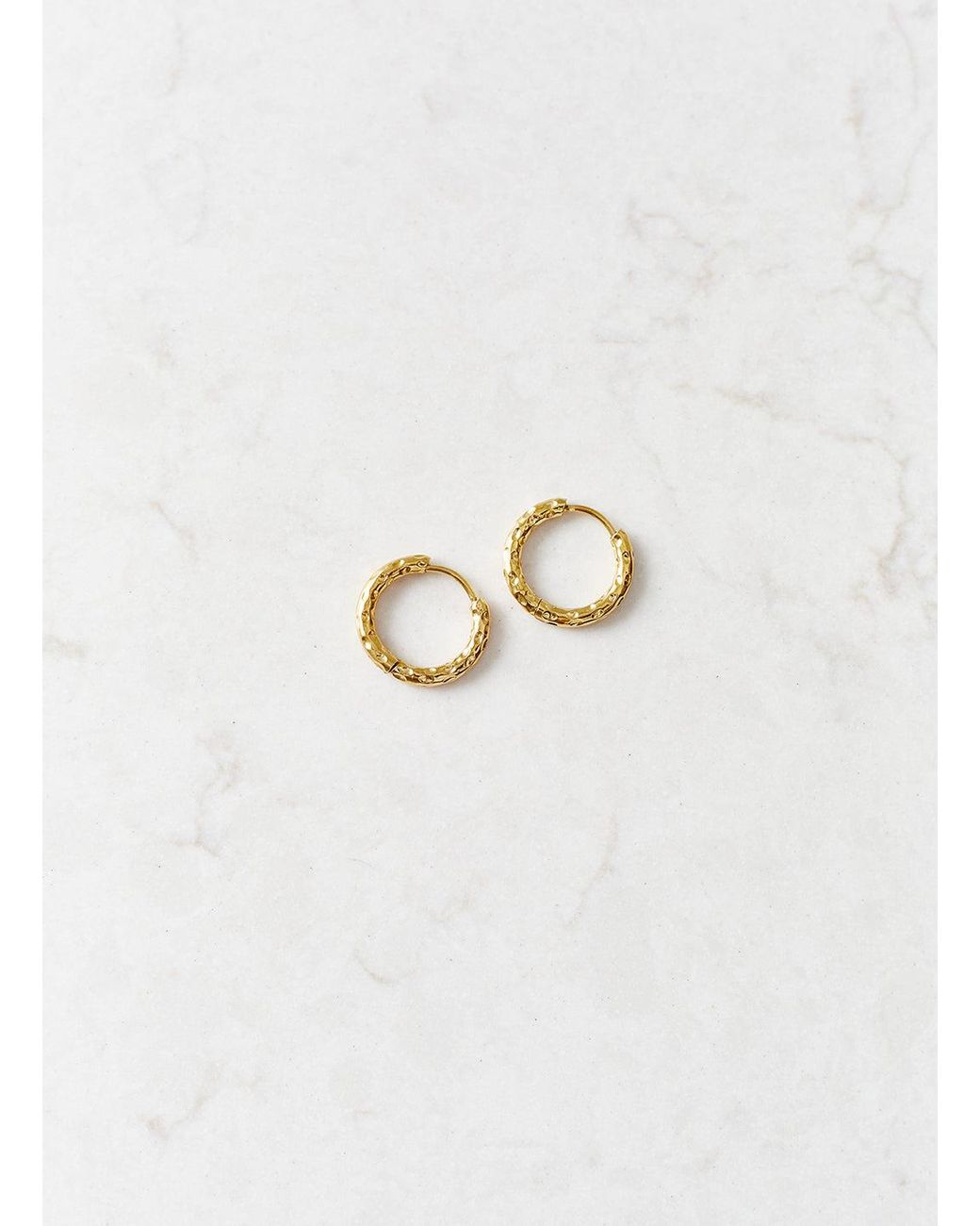 Melissa Odabash White Texture Huggy Hoop Earrings