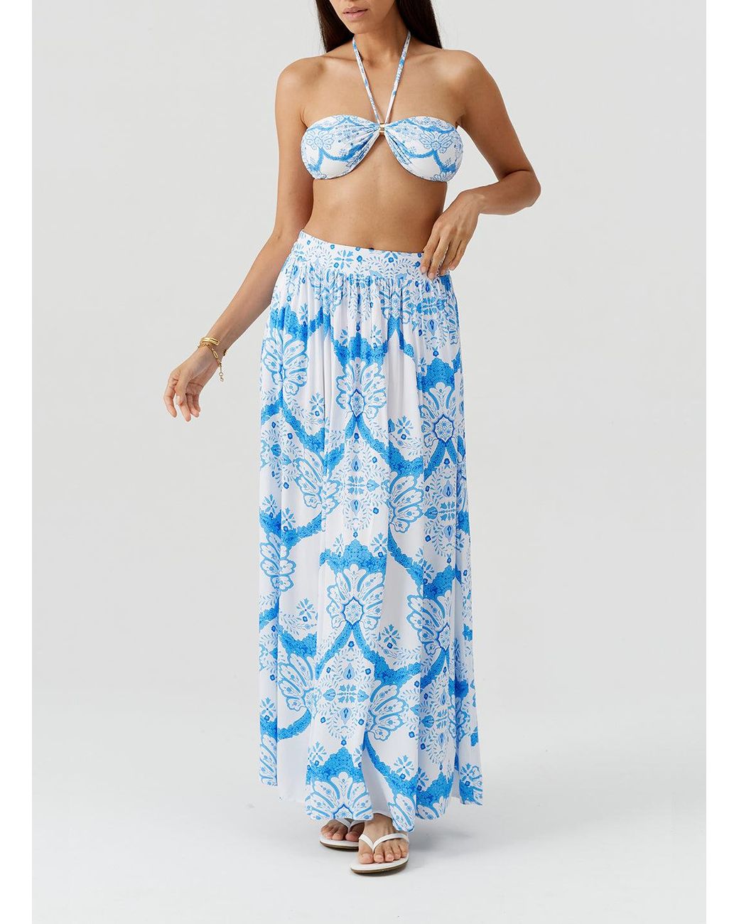 Melissa Odabash Blue Shiloh Florian Skirt
