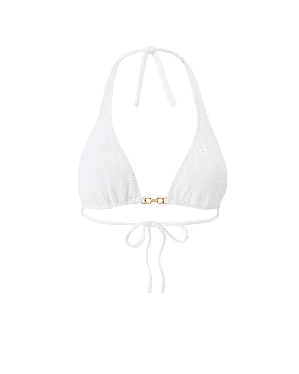 Melissa Odabash White Miro Arrows Bikini Top