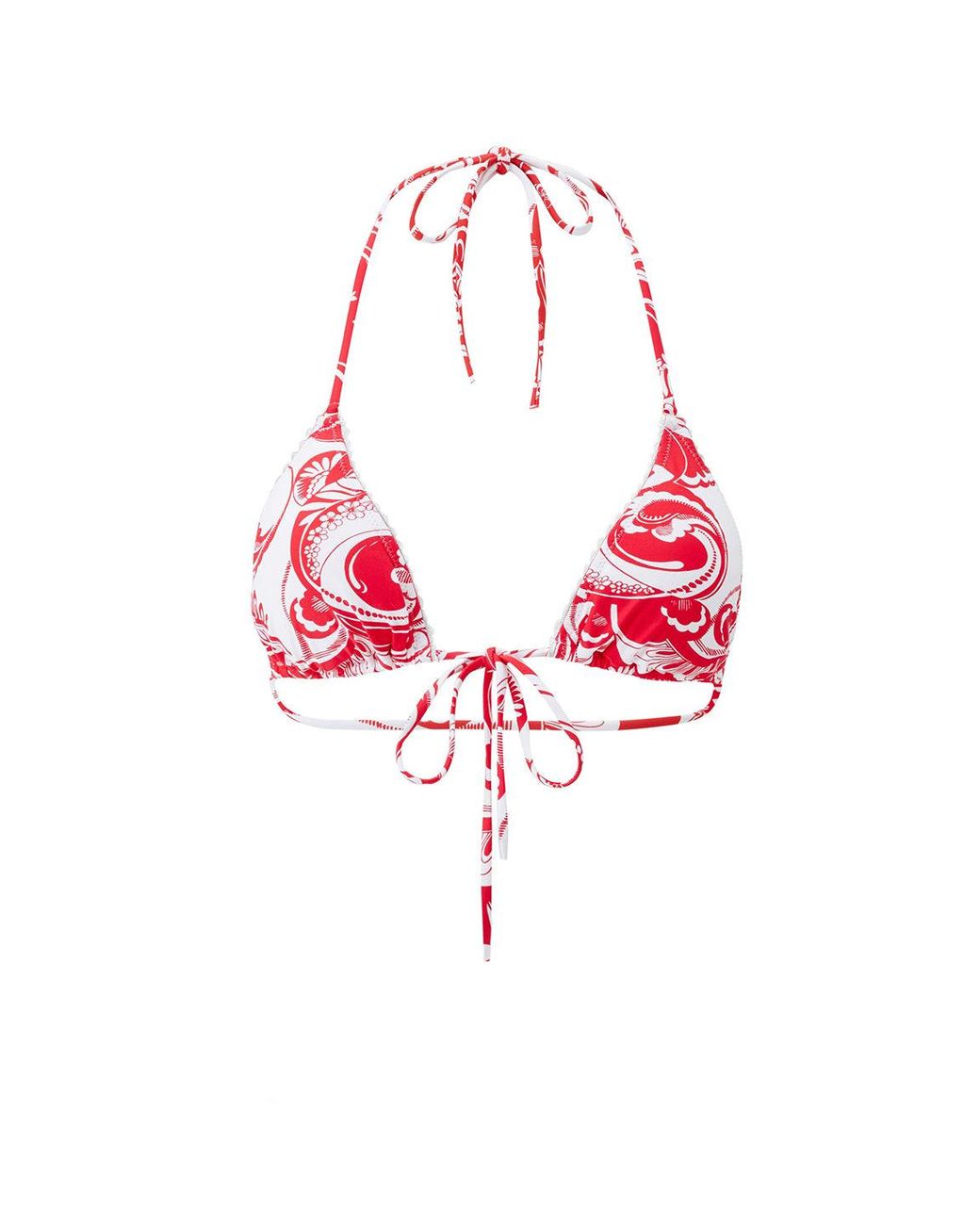 Odabash UK Red Adelaide Floral Bikini Top