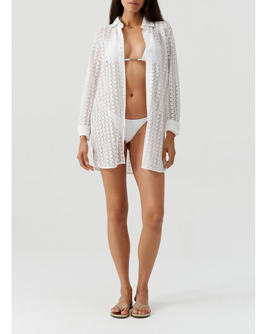 Melissa Odabash White Daria Shirt