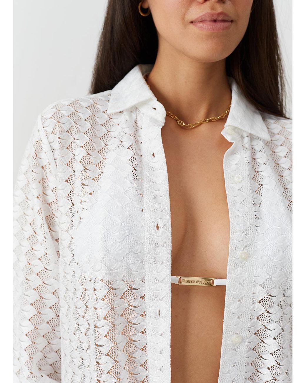 Melissa Odabash White Daria Shirt