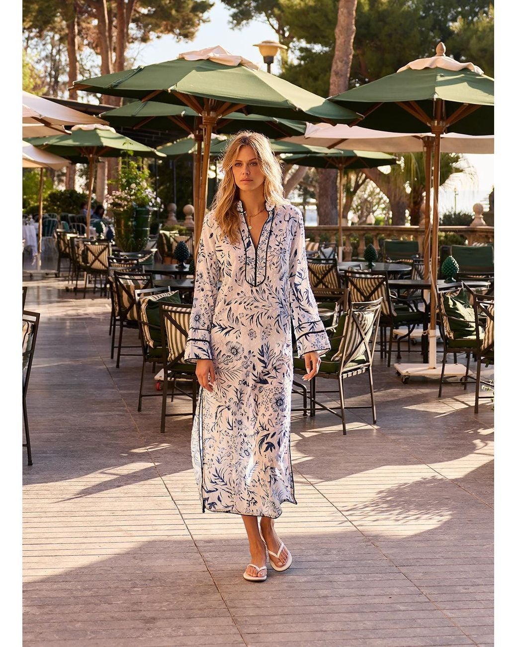 Melissa Odabash Blue Monica Kaftan