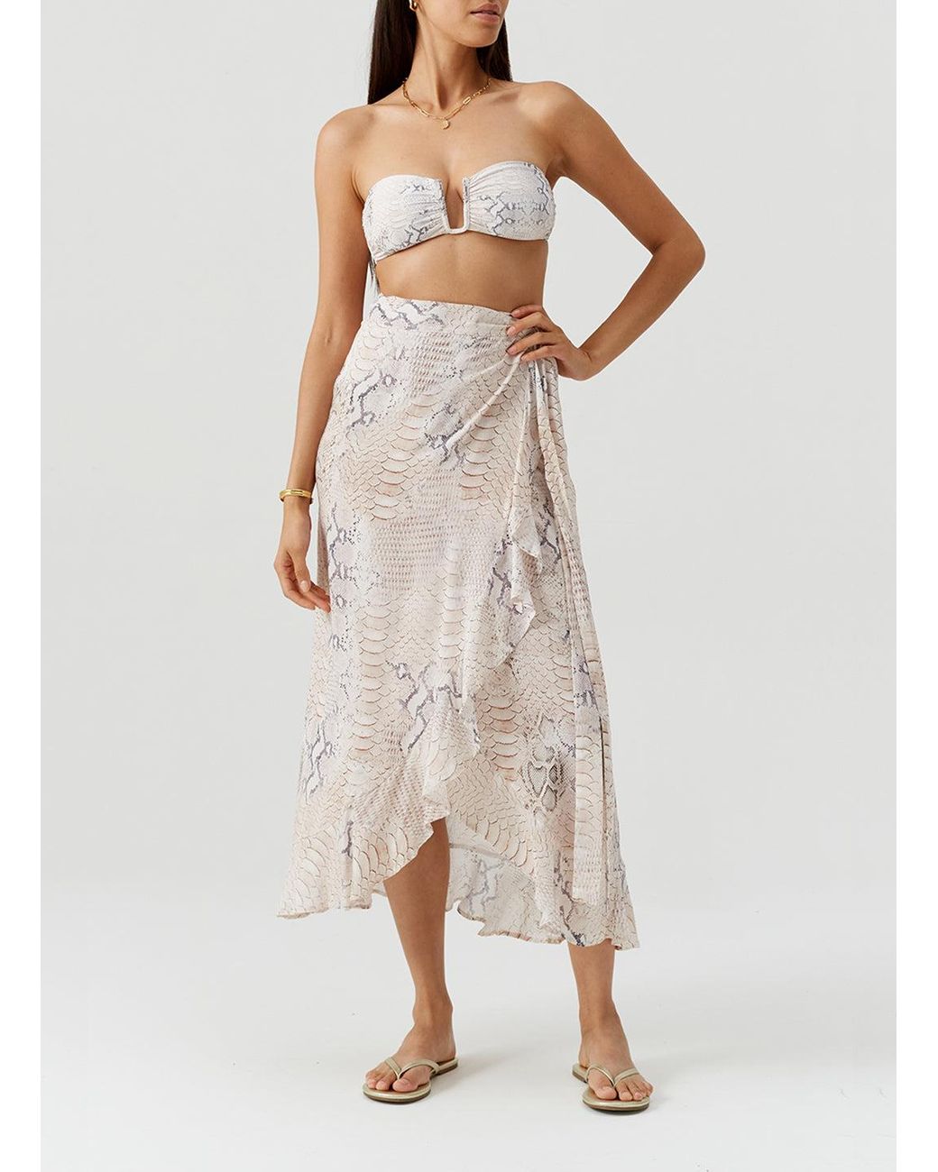 Melissa Odabash White Danni Lizard Skirt