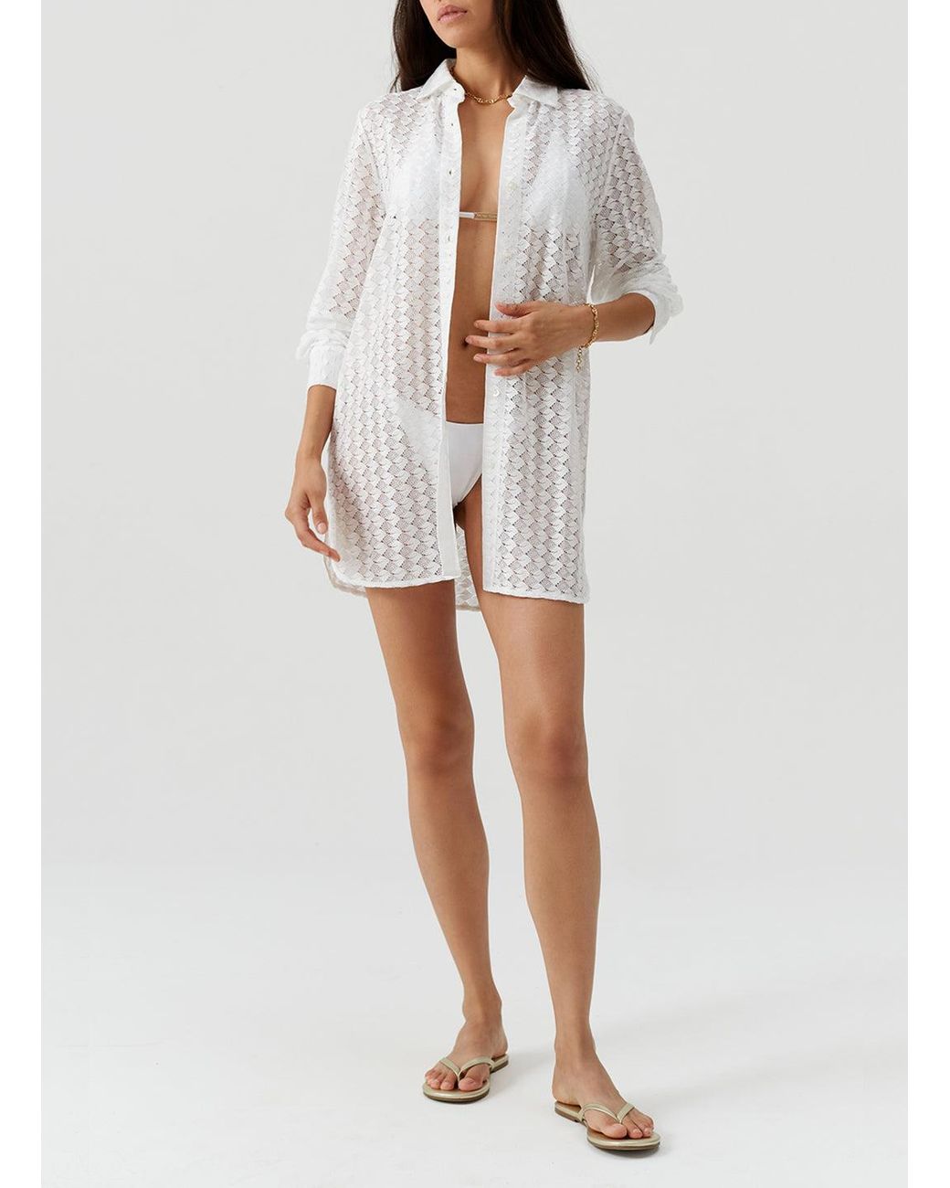 Melissa Odabash White Daria Shirt