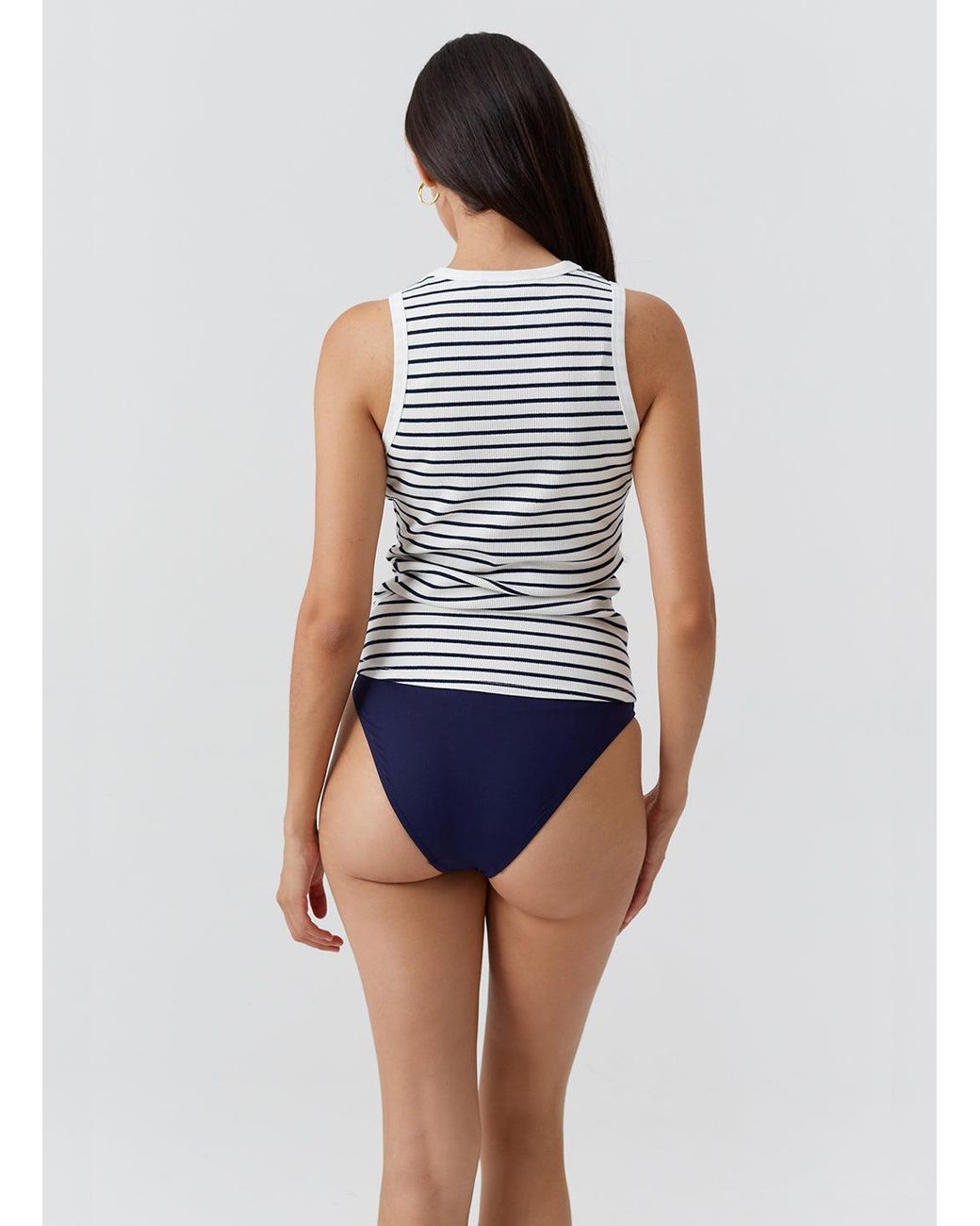 Melissa Odabash Gray Exclusive Frankie Stripe Tank