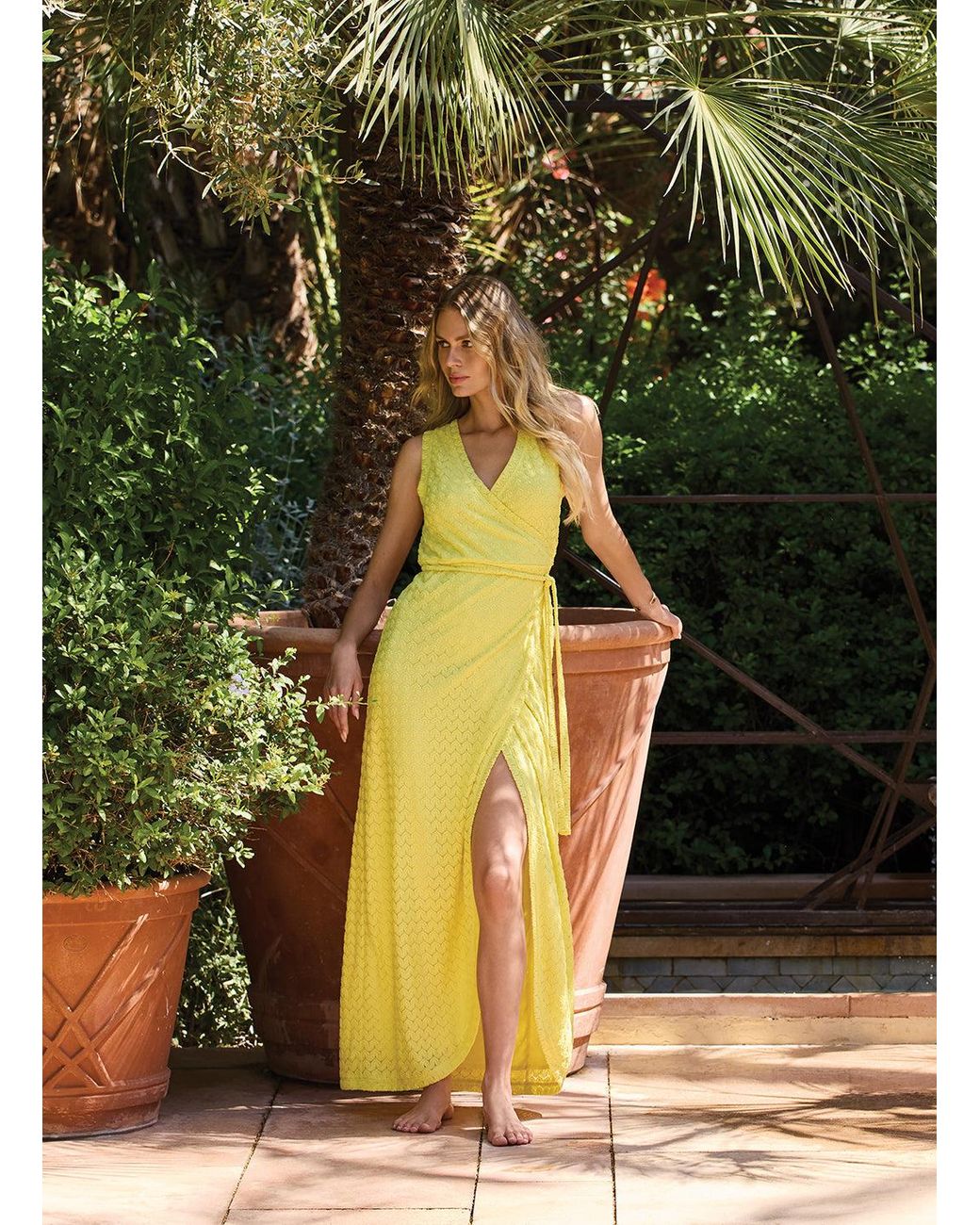 Melissa Odabash Yellow Zima Dress
