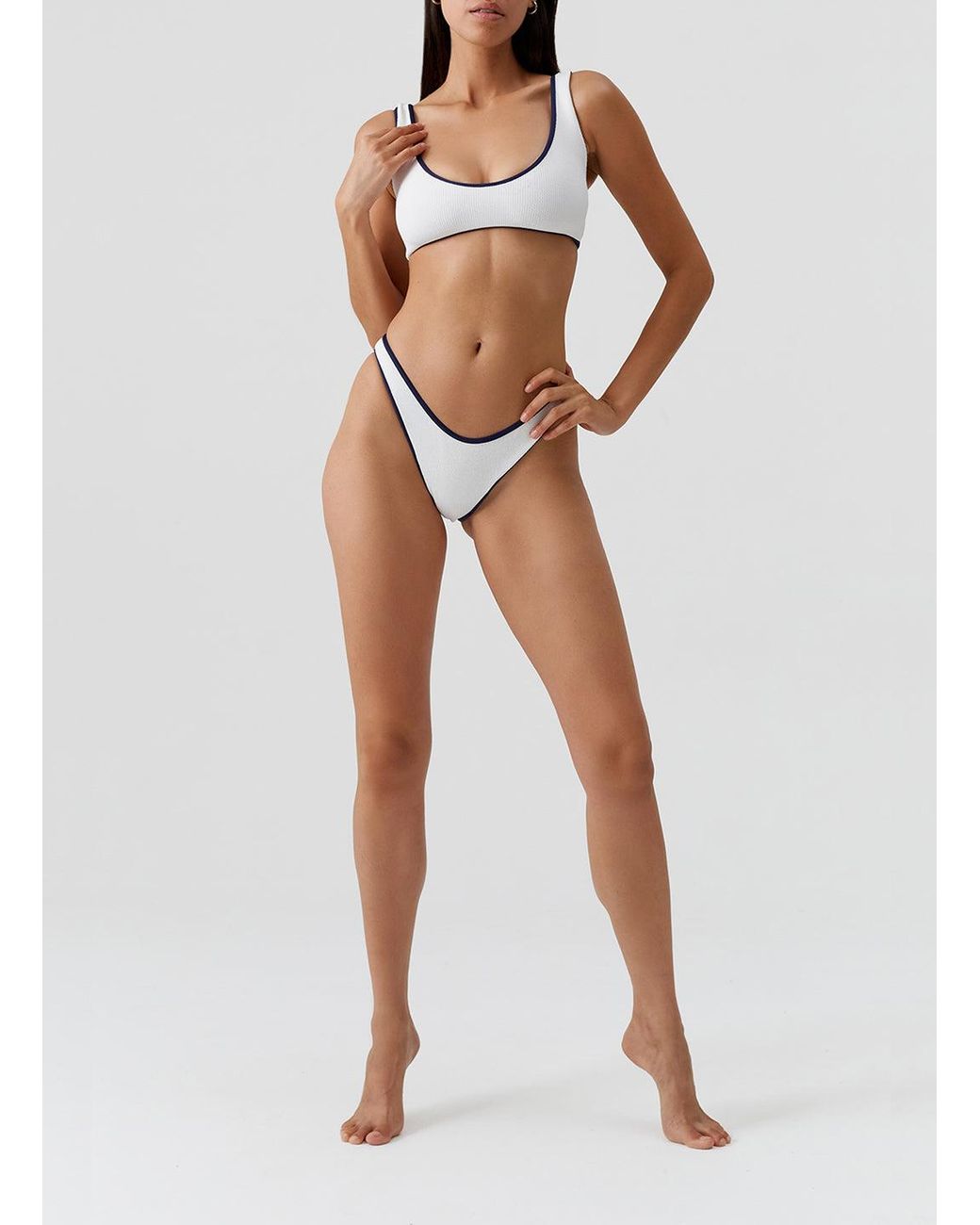 Odabash UK White Vigo Ridges Bikini Bottom