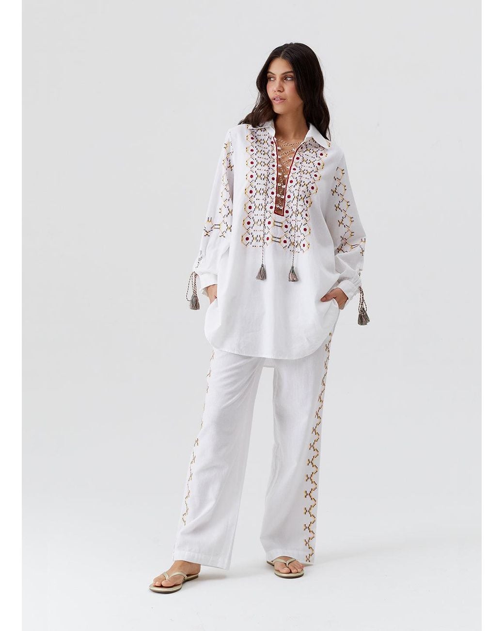 Melissa Odabash White Elvie Trousers