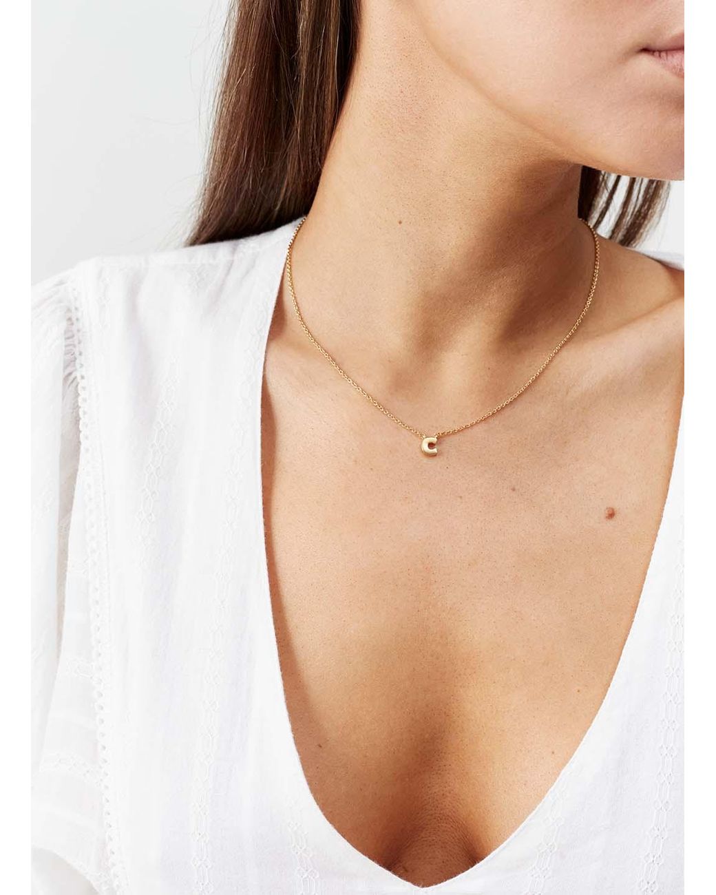 Melissa Odabash Metallic Letter 'C' Pendant Necklace