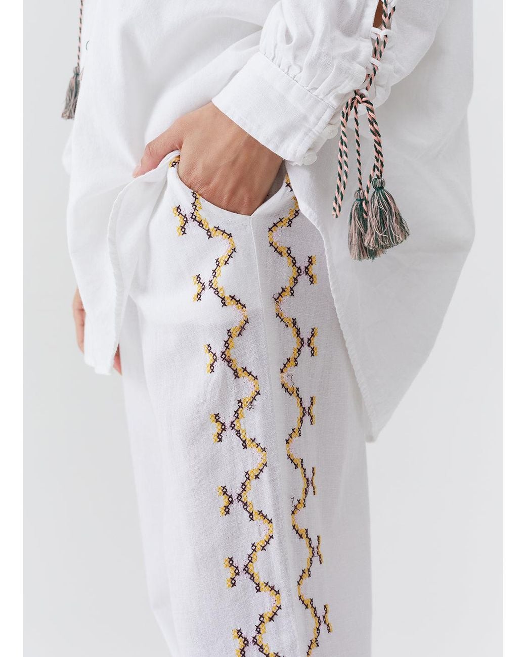 Melissa Odabash White Elvie Trousers