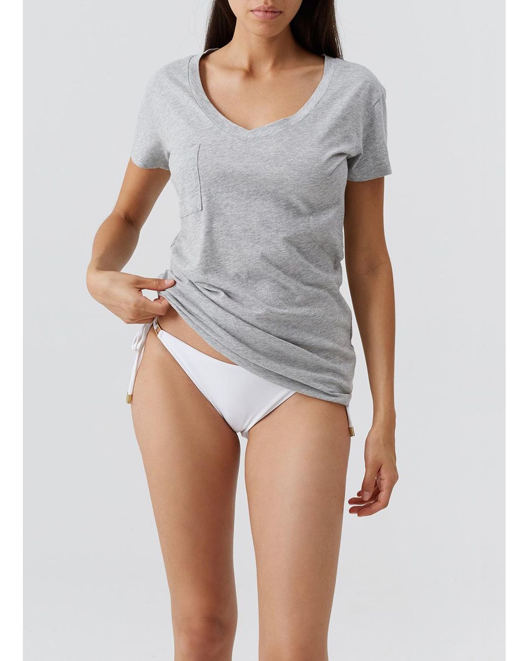 Melissa Odabash Gray Exclusive Hadley T-Shirt