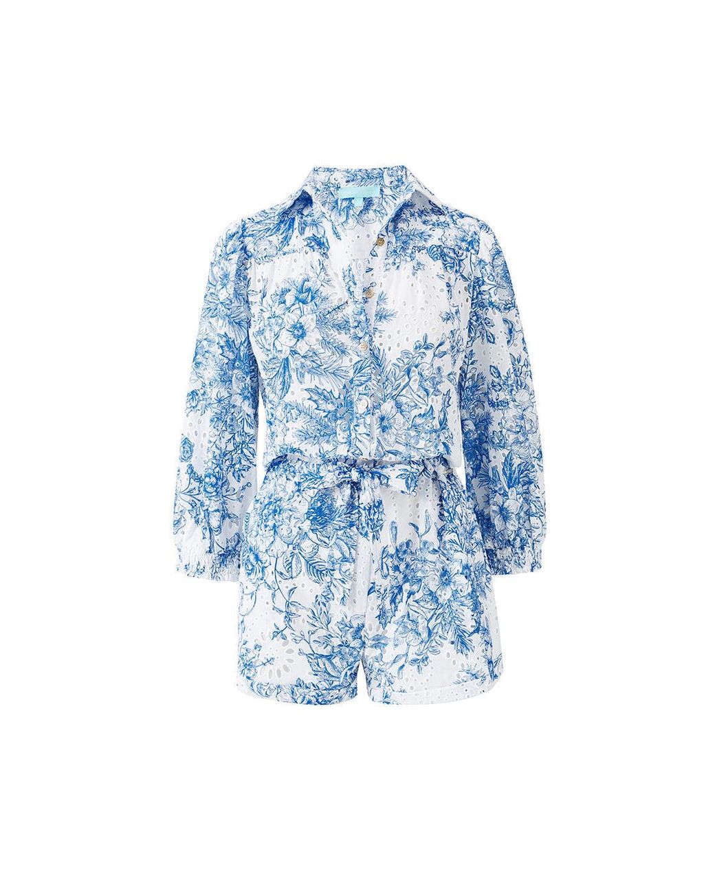Melissa Odabash Blue Suri Coastal Playsuit