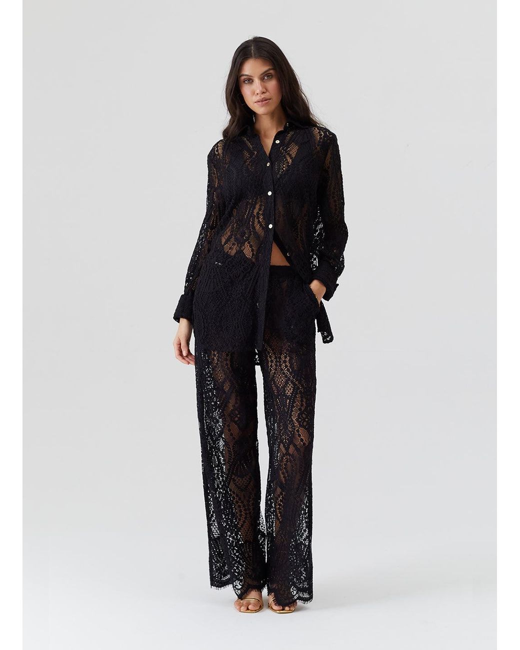 Melissa Odabash Black Zahra Trousers